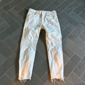 MOTHER SUPERIOR THE SINNER ALMOST INNOCENT DISTRESSED JEANS WHITE SIZE 26